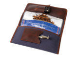 Blagues à tabac & Combo Blague à Tabac CHACOM roulante CC019 - Canvas Bleu/Cuir Brun Rétro