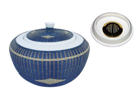 Ashtray & Tobacco jars Pot à Tabac CHACOM en Porcelaine & Bambou - CC600 Bleu