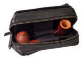 Tobacco Pouches CHACOM 2 pipe case with pouch CC022 - Black