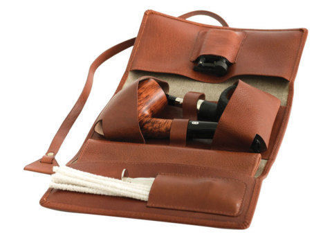 Tobacco Pouches CHACOM Roll up Pouch for 2 pipes with pouch CC023 - Leather&Canvas