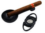 Cigar Cutters Cig-R cigar cutter and ashtray set - carbon