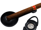 Cigar Cutters Cig-R cigar cutter and ashtray set - carbon