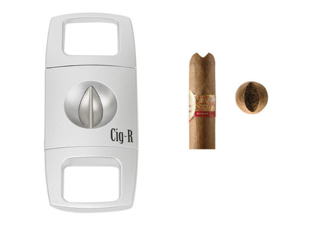 Cigar Cutters Cig-R V-Cut Cigar Cutter - Grey