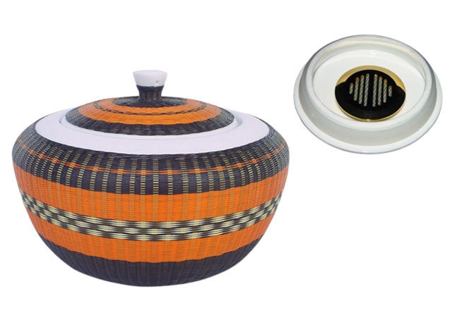 Cendriers & Pots à tabac Pot à Tabac CHACOM en Porcelaine & Bambou - CC600 Orange