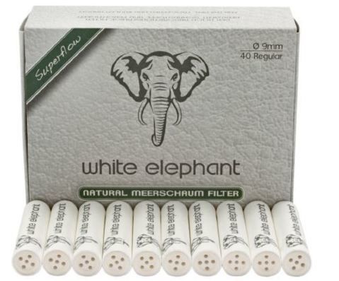 Consumables WHITE ELEPHANT 9 mm Meerschaum Filters -  FEC 10 