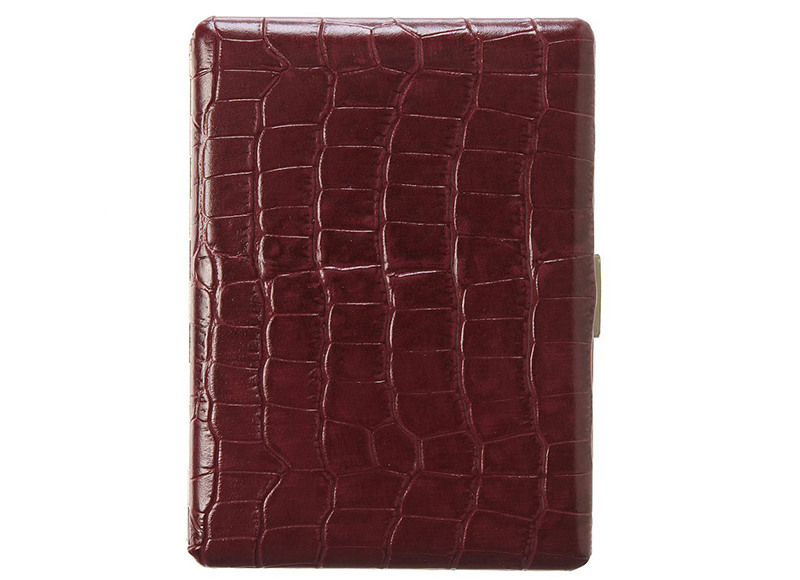 TSUBOTA PEARL Cigarette Case 04427 - Brown Leather wrapped - ACCESSORIES -  Cigarette accessories