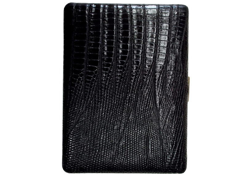 TSUBOTA PEARL Cigarette Case 04480 - Black Leather wrapped - ACCESSORIES -  Cigarette accessories