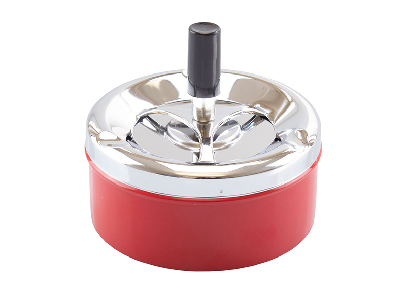 Cendrier Poussoir en mtal rouge et chrome - ACCESSOIRES - Accessoires  Cigarettes - Cendriers - Cendriers de Table